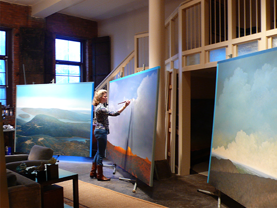 Tula Telfair at work in her studio.