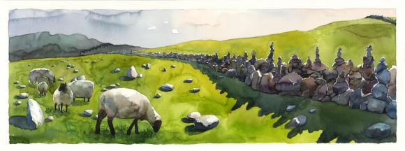 This illustration titled, "A Time to Scatter Stones and a Time to Gather Them," is featured in the 2013 Senior Studio Exhbition.
