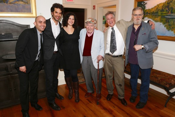 George Wein and the 'Newport All-Stars' pose for a pre-event photo with SideDoor Club owner Ken Kitchings.