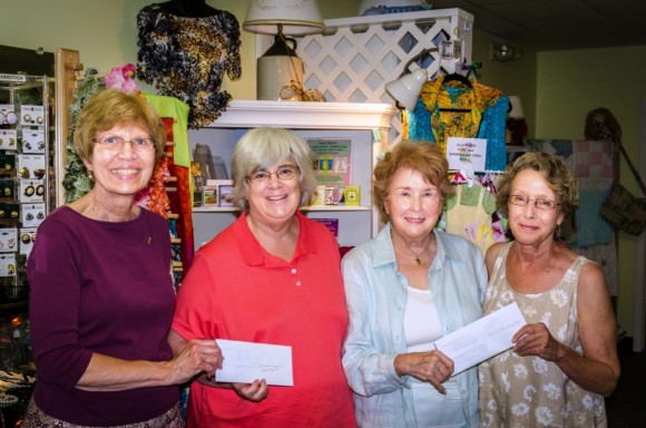 Pictured from left to right are Joan Ryan (Past President), Cathy Zall representing New London Homeless, Laverne Alexander (Grant Chairwoman) and Laura Hobart of the Thames River Family Program.