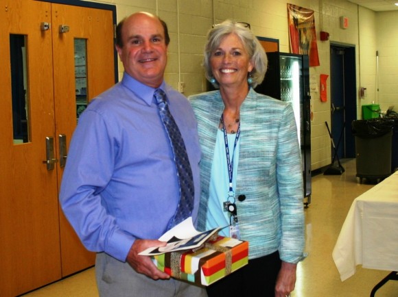 Fifth grade teacher Kevin Cole and Center School Principal Ellen Tyler.