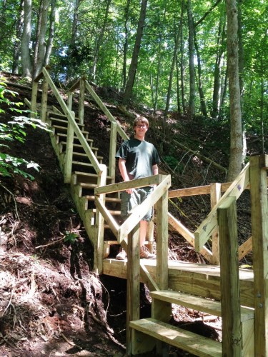 TJ Lynch with the completed wilderness ladder.