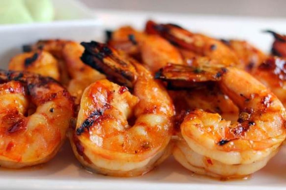 Succulent shrimp are always a popular grilled dish.