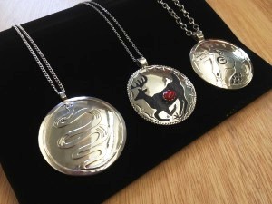 Silver jewelry by Lakota artisans Mitchel Zephier and Roger Herron.  Herron will be on hand the first weekend (Dec. 7-8) of the Tribal Crafts Annual Holiday Sale.