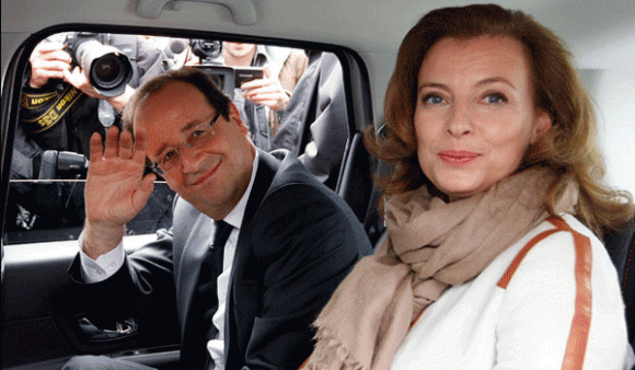 In happier days, French President Francois Hollande and then companion Valérie Trierweiler. (Photo courtesy of Reuters)