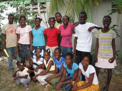 A group of Haitian students, who are supported by the Crosby Fund for Haitian Education