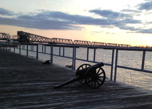 Cannon on the boardwalk.