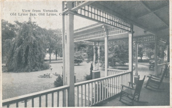 The view from the veranda at the Old Lyme Inn long ago.