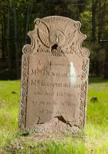 Historic gravestone in a Lyme cemetery.