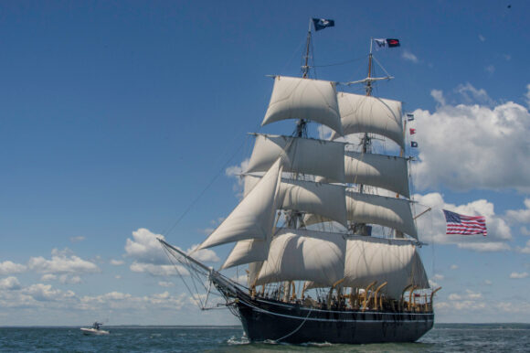 Photo by Mystic Seaport. The Charles W. Morgan in full sail.