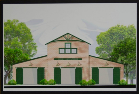 Artist's rendering of the proposed boathouse.