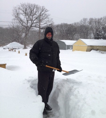 Or even this much.  Linda Graham sent in this photo of her husband John  digging out.