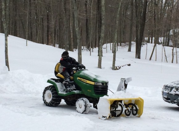 Jake Quaratella had the solution to shoveling as this photo, sent in by mom Martha, shows!