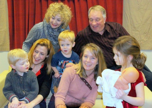 Pictured from top left are Beverley Taylor and Michael Cartwright. From bottom left – Atticus Nischan, Jeanie Rapp, Kase Vradenburgh, Vanessa Vradenburgh, Elle Vradenburgh. Photograph by Anne Hudson