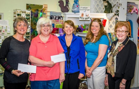 Ali Brinkman (President, Simply Sharing), Cathy Zall  (New London Homeless Hospitality Center), Mary Crist (Treasurer, Woman's Exchange), Dale Malcarne (President, Woman’s Exchange) and Laverne Alexander (Grant Chairwoman) 