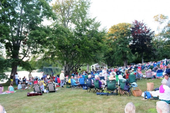 Enjoying the Friday night concert on the Florence Griswold's lawn on the banks of the Lieutenant River.