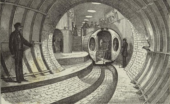 A station inside the"Pneumatic Transit" system.