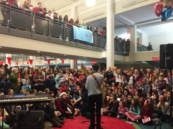 Braiden took questions from the huge audience at one point.