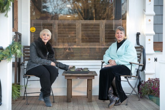 Hadlyme Country Market owners Susan Raible Birch (left) and Lisa Bakoledis (right) share a rare quiet moment together.
