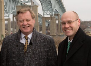 Sen. Paul Formica (left) stands with State Rep. Devin Carney.