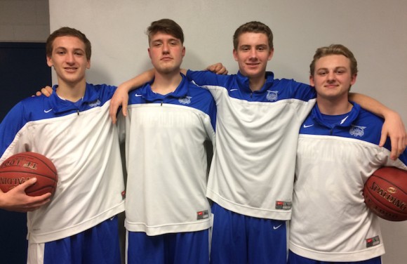 The Wildcat seniors (from left to right) Matt Watts-St. Germain, George Doll, Drake Gavin and Josh Turkowski will play again Friday in the Shoreline Conference final.
