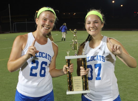 Co-captains Sloane Sweitzer and Sophia Romeo celebrate sweet victory. Photo by Lauren Romeo.