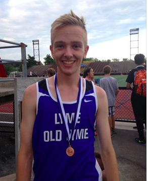 Danny Cole placed 3rd in the state 3,200 meter race. Photo by E. Cole.