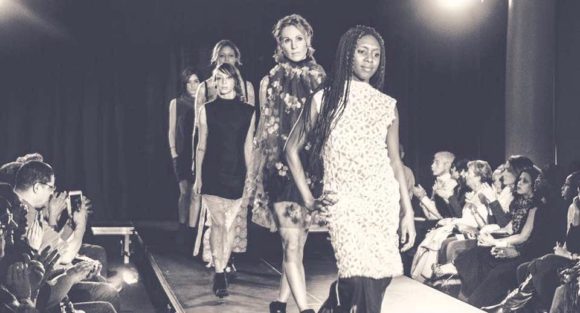 Models will be walking the outdoor runway in the Sculpture Grounds at Studio 80 on Lyme Street wearing Susan Hickman designs like these (from an previous fashion show.)
