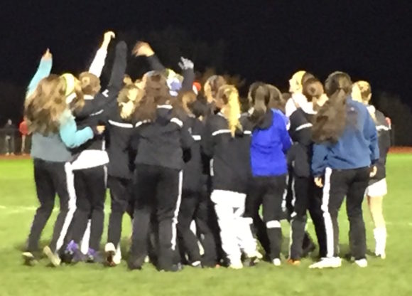 The girls took a well-deserved few minutes to celebrate their victory