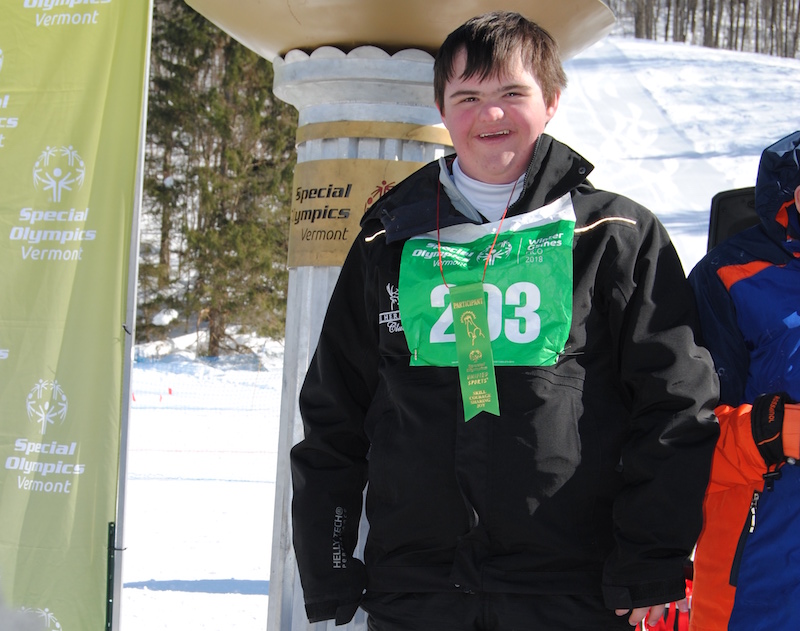 Evan Visgilio of Old Lyme Places at Special Olympics Vermont Winter Games