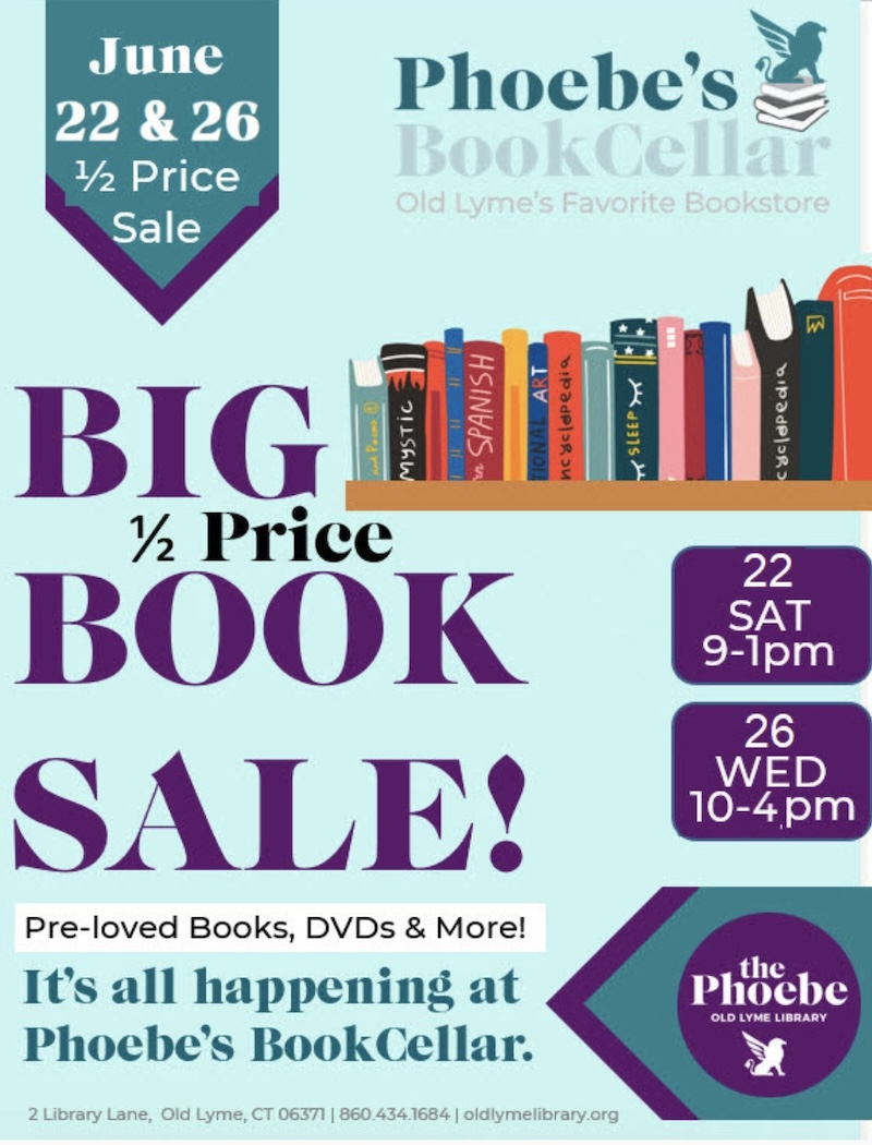 Old Lyme Library’s BookCellar is hosting its “Big Half Price Book Sale” today
